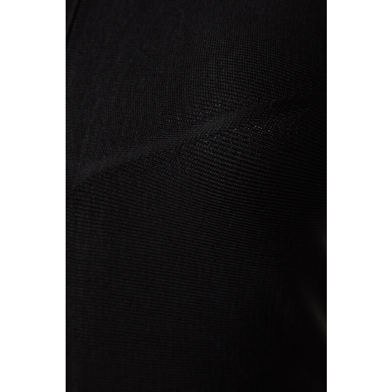 Trendyol černá halenka-Bolero dvojitý oblek pletený svetr