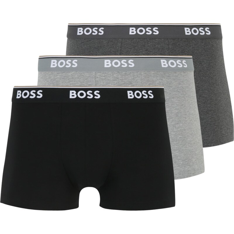BOSS Boxerky Power tmavě šedá / šedý melír / černá / bílá