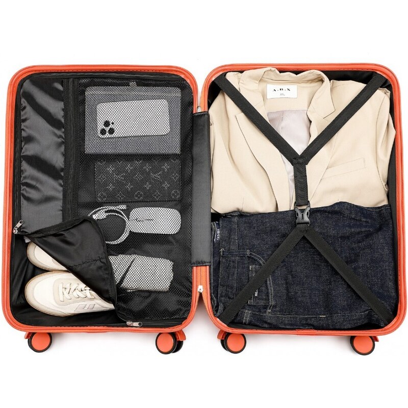 Kufr - British traveller, z polykarbonátu a TSA zámkem, malý, oranžová