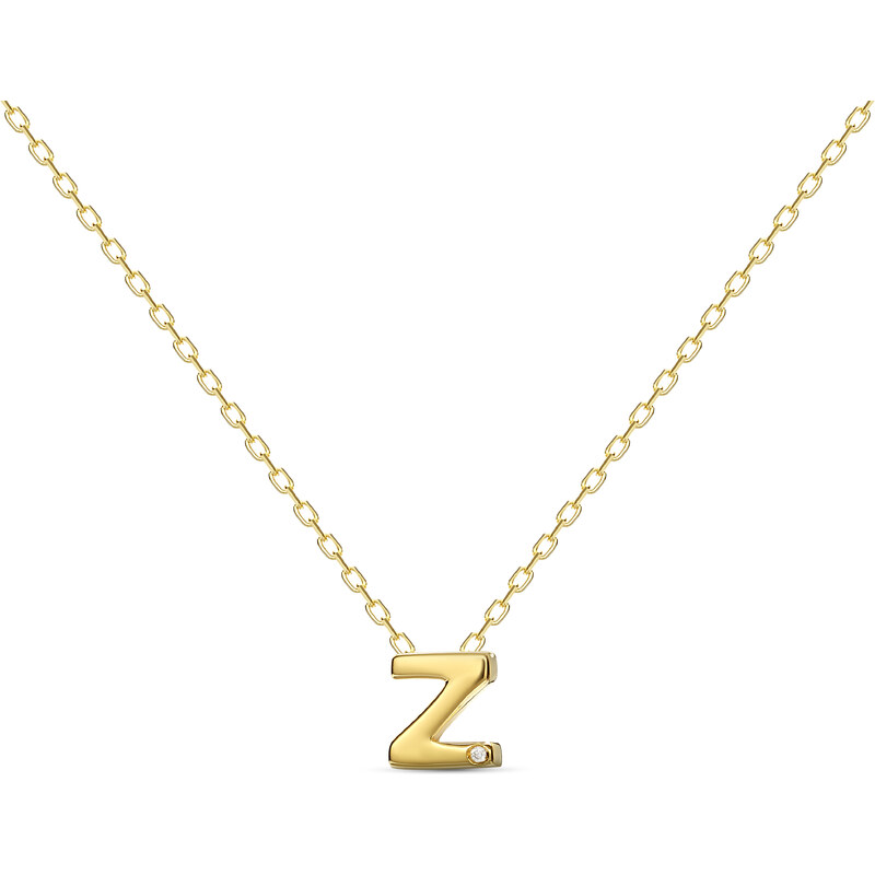 MOSUO Pozlacený náhrdelník Letter Z s diamantem 87158955