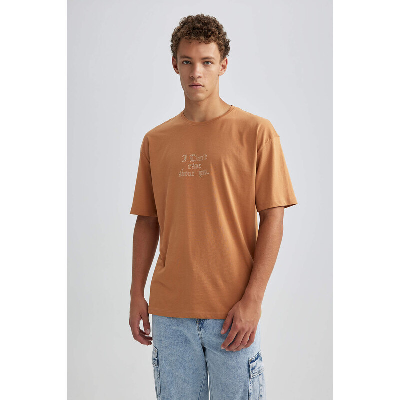 DEFACTO Oversize Fit Crew Neck Printed T-Shirt