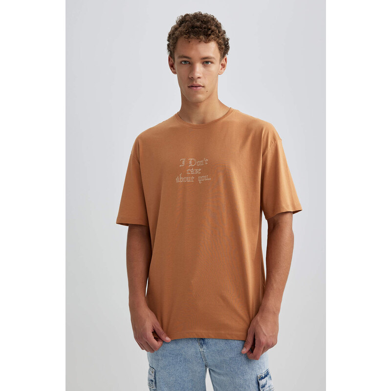 DEFACTO Oversize Fit Crew Neck Printed T-Shirt