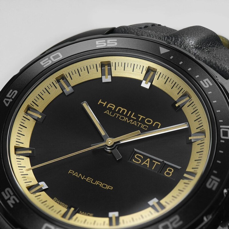Hamilton American Classic Pan Europ Black & Gold Auto H35425730