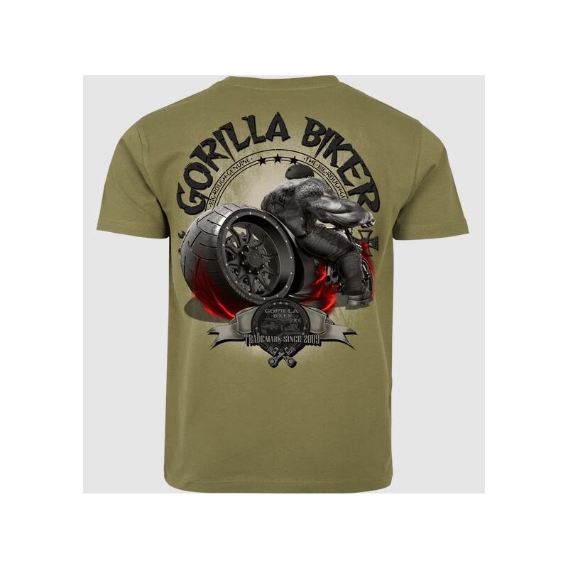 Motorkářské tričko Gorilla Biker GB51 - Burnout olive
