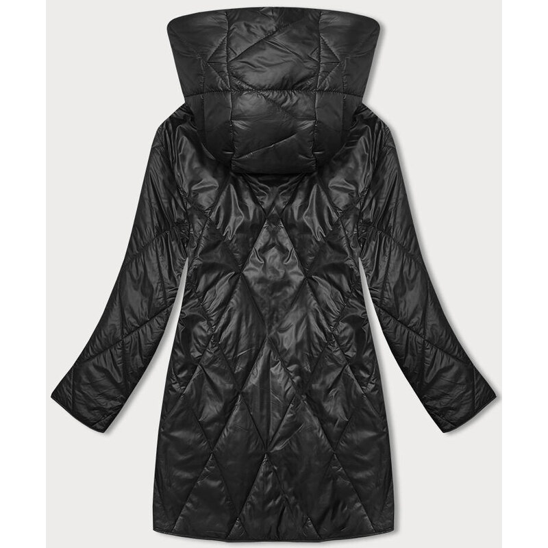 S'WEST Černá dámská bunda s ozdobnou kapucí (B8215-1)