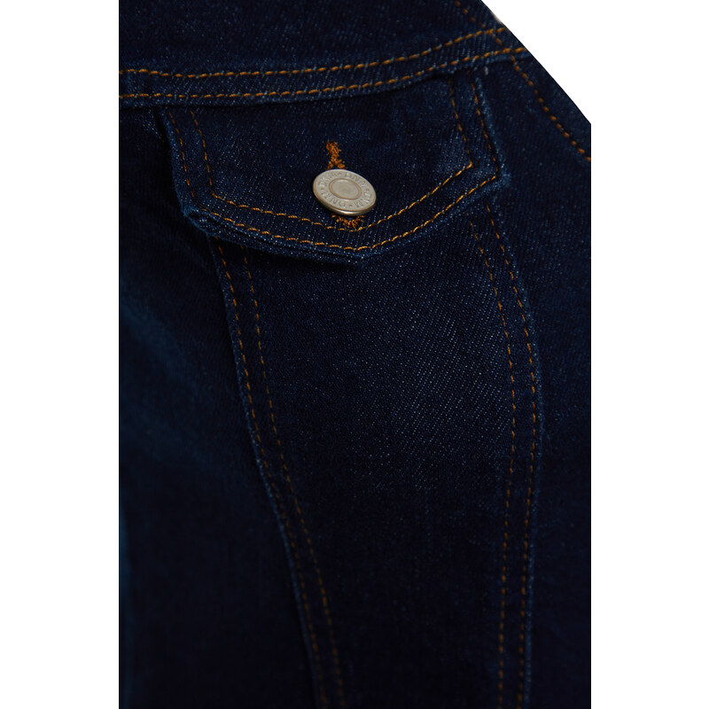 Trendyol tmavě modrá džínová vesta