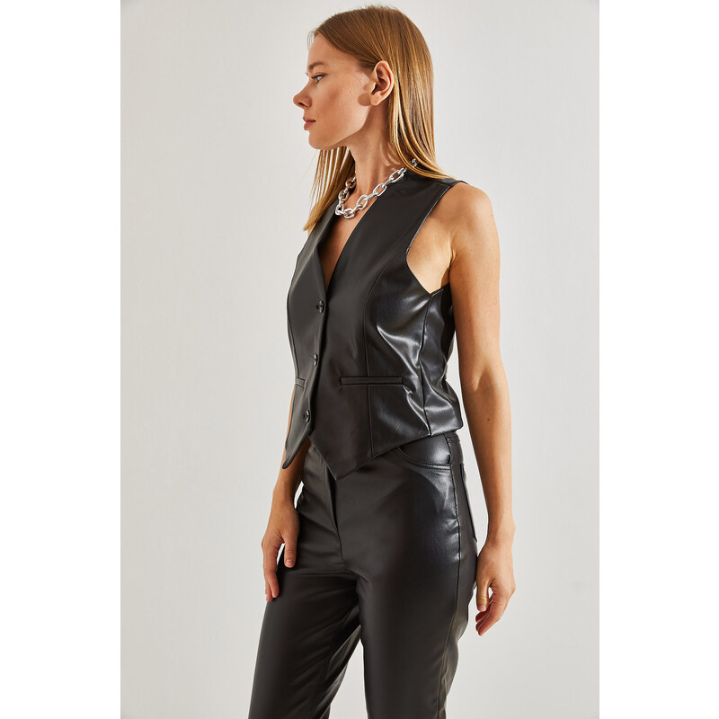 Bianco Lucci Women's Leather Vest