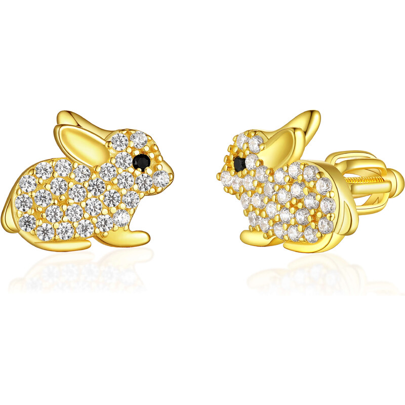 Olivie Stříbrné náušnice KRÁLÍK GOLD 8034