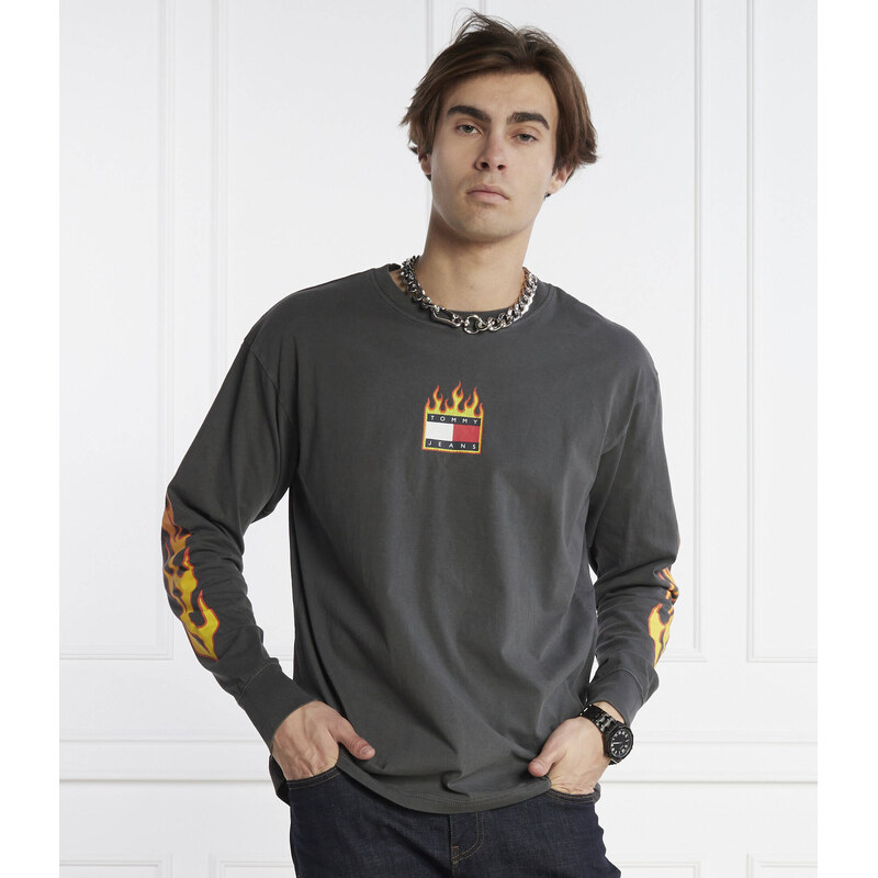 Tommy Jeans Tričko s dlouhým rukávem TJM L/S BURNING BADGE TEE |