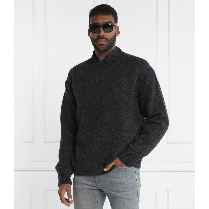 HUGO Svetr | Oversize fit | s příměsí vlny