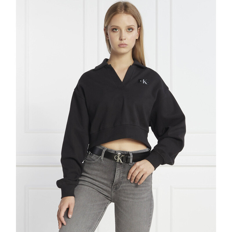 Calvin Klein Jeans Mikina LABEL POLO COLLAR | Loose fit
