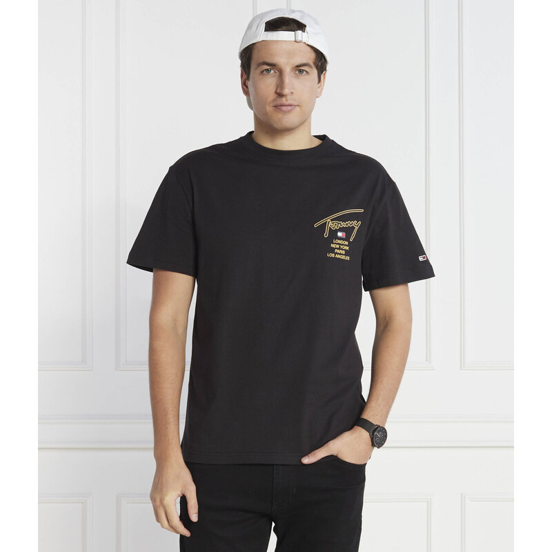 Tommy Jeans Tričko GOLD SIGNATURE BACK | Regular Fit
