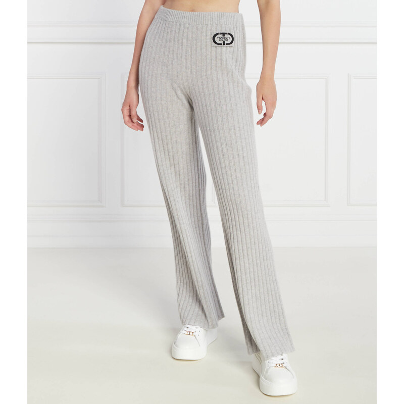 TWINSET Vlněné úpletové kalhoty | Regular Fit | s příměsí kašmíru 85568412