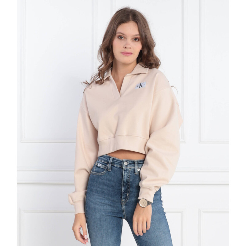 Calvin Klein Jeans Mikina LABEL POLO COLLAR | Loose fit