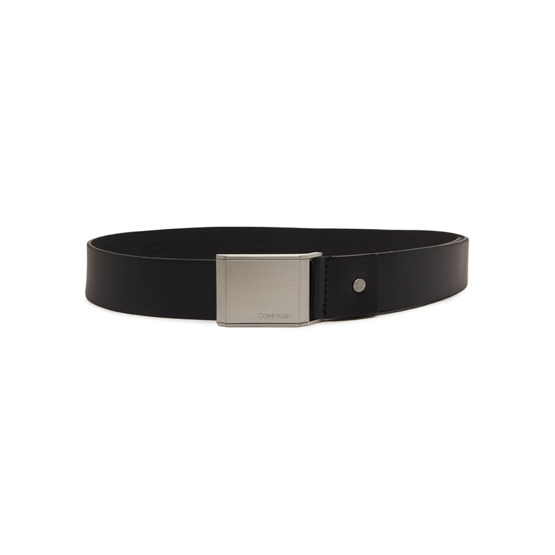 Calvin Klein Kůžoný opasek ADJ BEVELED PLAQUE 35MM