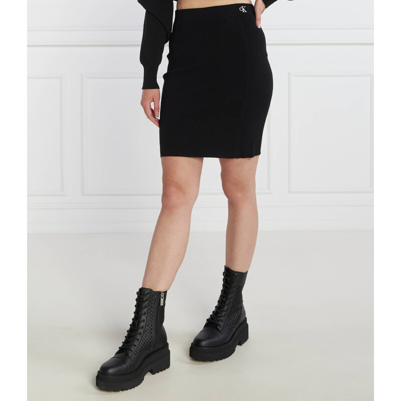 Calvin Klein Jeans Sukně BACK ZIP KNITTED