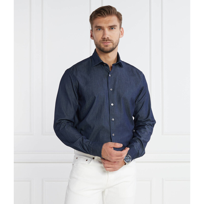 Oscar Jacobson Košile Cut Away Washed DENIM | Regular Fit