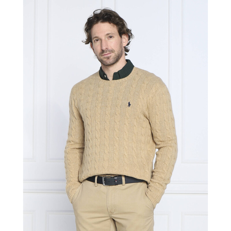 POLO RALPH LAUREN vlněný svetr | slim fit | s příměsí kašmíru