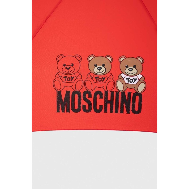 Deštník Moschino červená barva, 8061 SUPERMINIA