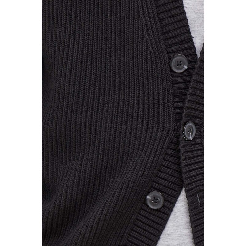 Bavlněný kardigan Calvin Klein Jeans černá barva