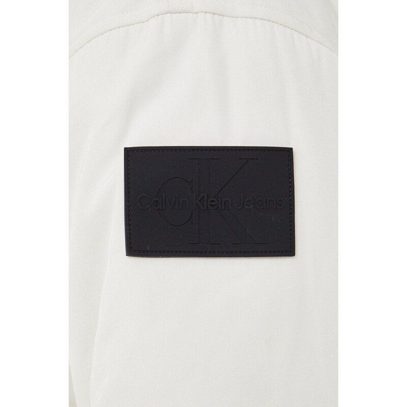 Oboustranná bunda Calvin Klein Jeans pánská, bílá barva, přechodná