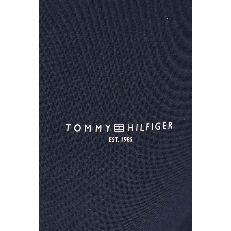 Bavlněné šaty Tommy Hilfiger tmavomodrá barva, mini