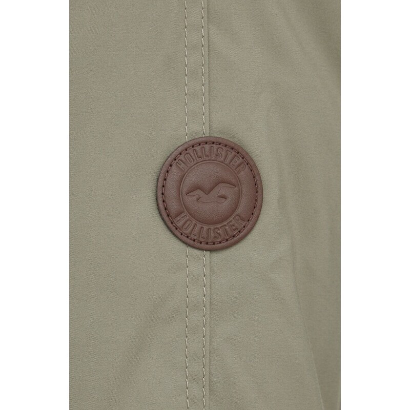 Parka Hollister Co. dámská, zelená barva, zimní