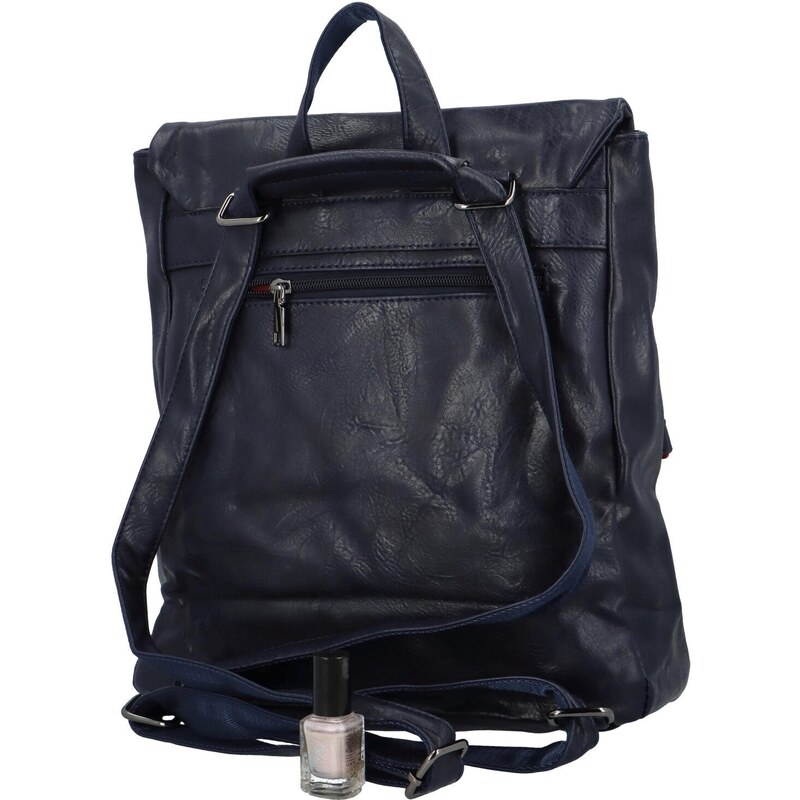 INT COMPANY Trendy dámský koženkový kabelko-batůžek Floras, tmavě modrá