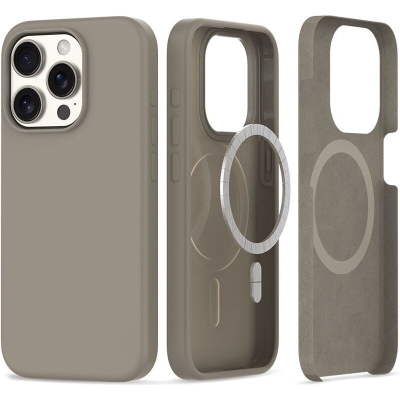 Ochranný kryt na iPhone 15 Pro - Tech-Protect, Silicone MagSafe Titanium