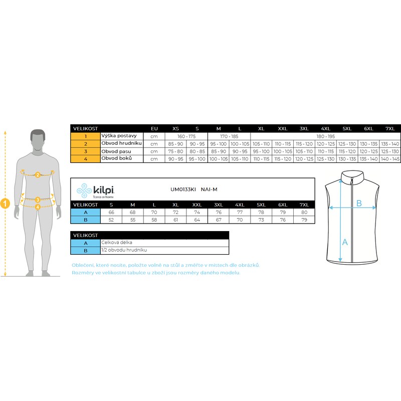Pánská zateplená vesta Kilpi Nai-M Černá
