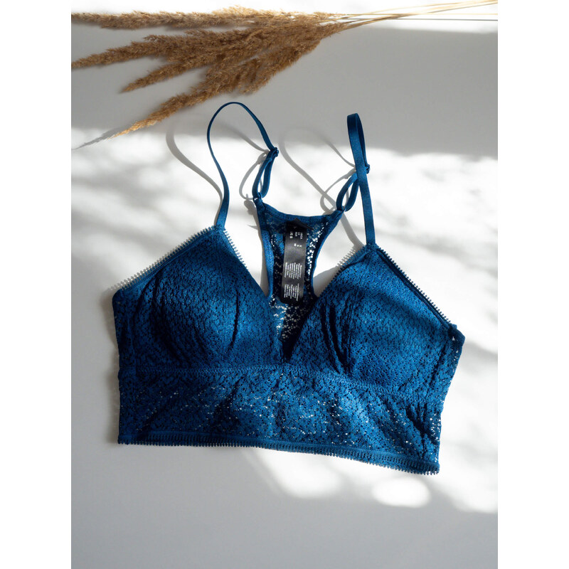 DKNY krajková podprsenka Modern Lace - Poseidon modrá