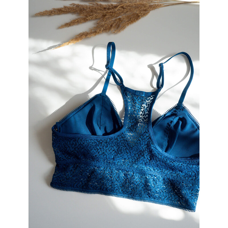 DKNY krajková podprsenka Modern Lace - Poseidon modrá