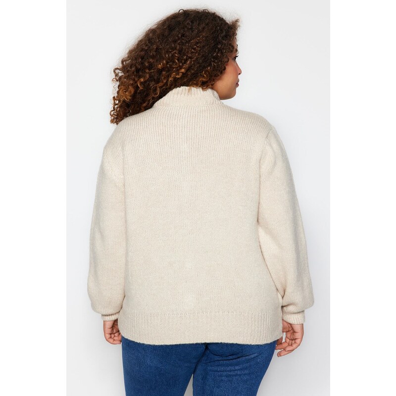 Trendyol Curve Stone Knoflík Zapínání Cardigan