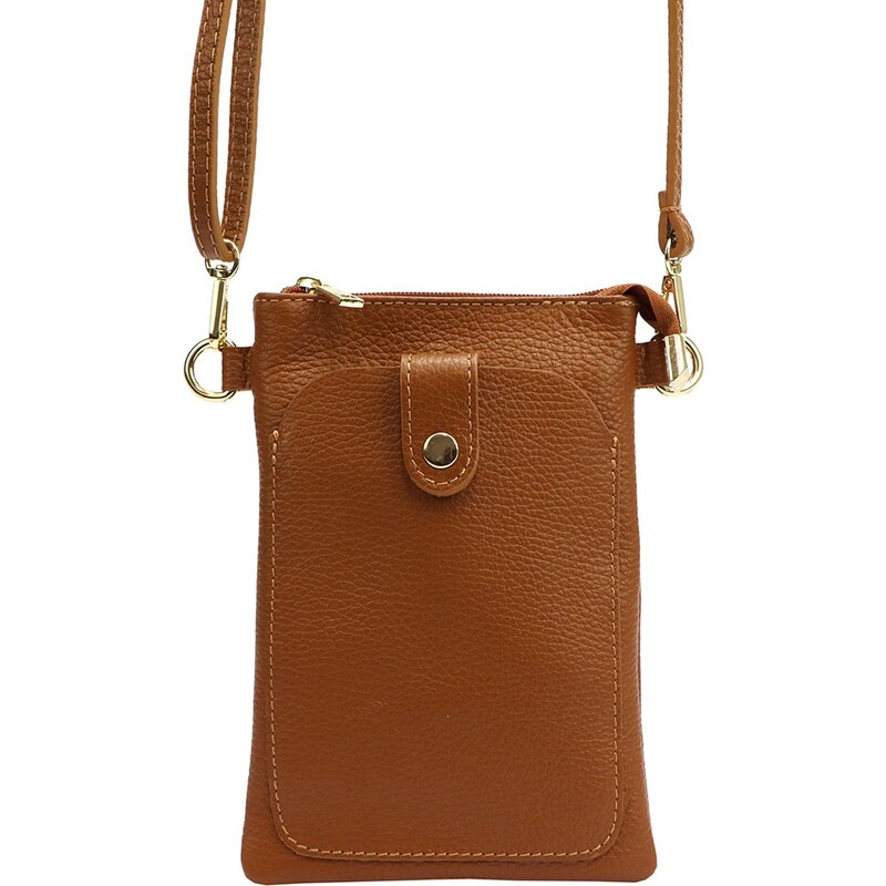 Kožená crossbody kabelka Luka 20-070 koňaková 87190948