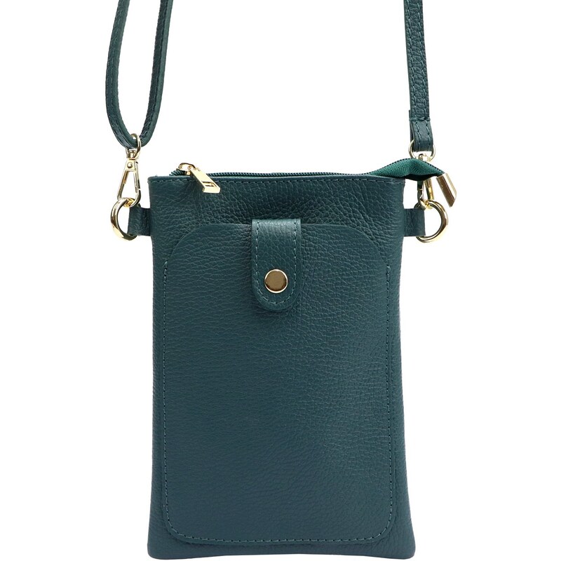 Kožená crossbody kabelka Luka 20-070 tyrkysová 87190949