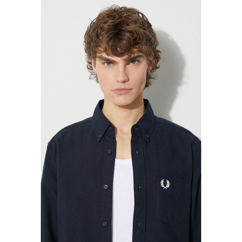 Košile Fred Perry tmavomodrá barva, regular, s límečkem button-down, M5516.608