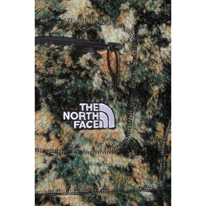 Mikina The North Face Extreme Pile dámská, zelená barva, vzorovaná, NF0A7URMOXD1