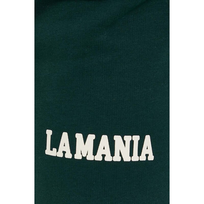Tepláky La Mania zelená barva, high waist