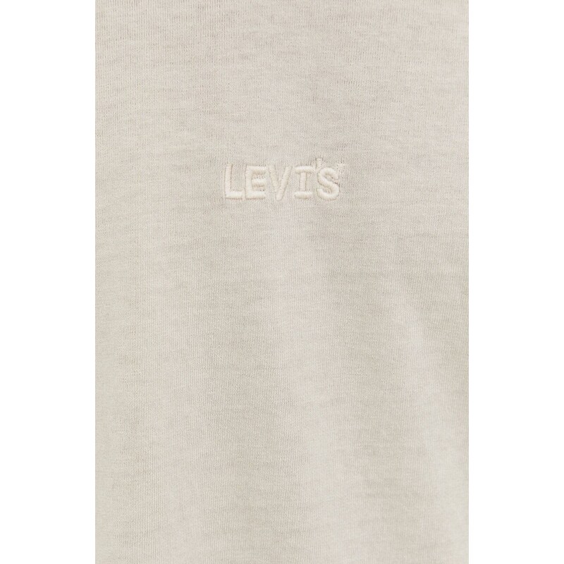 Bavlněné tričko s dlouhým rukávem Levi's béžová barva