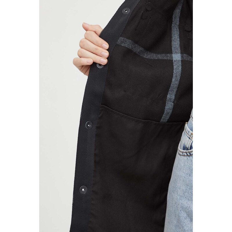 Košilová bunda G-Star Raw černá barva, oversize