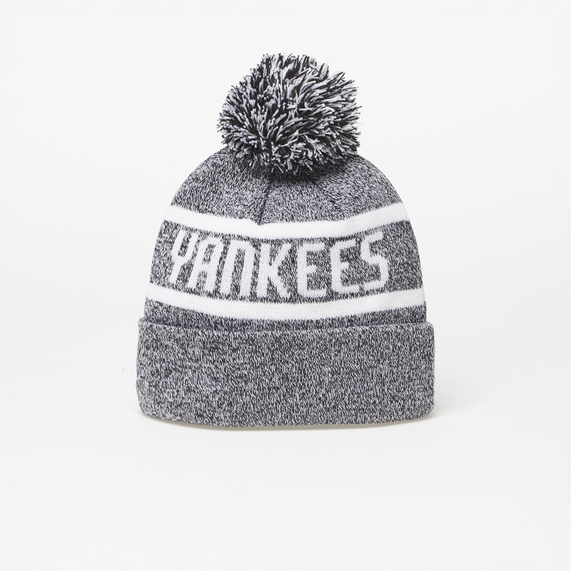 Čepice New Era New York Yankees Jake Bobble Knit Beanie Hat Black/ White