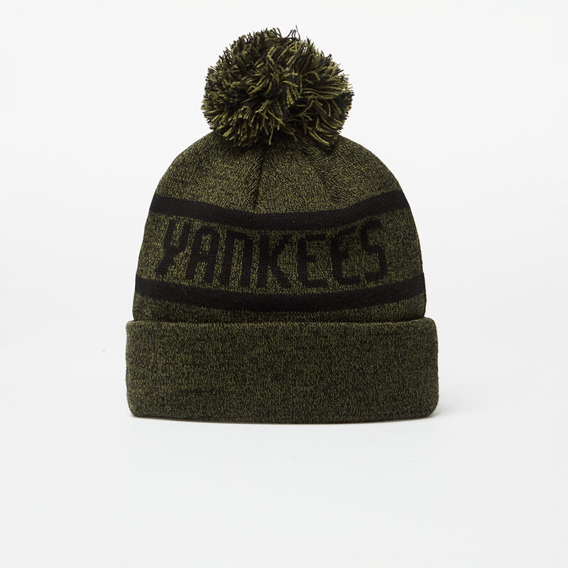 Čepice New Era New York Yankees Jake Bobble Knit Beanie Hat New Olive/ Black