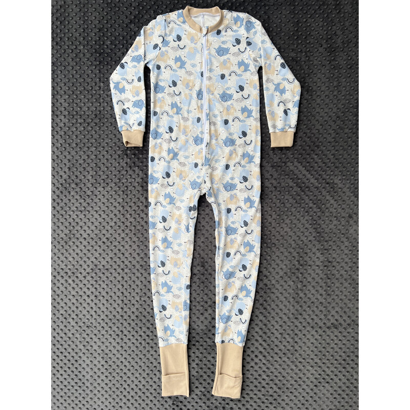Veselá Nohavice Dětské pyžamo overal s ťapičkami Sloník