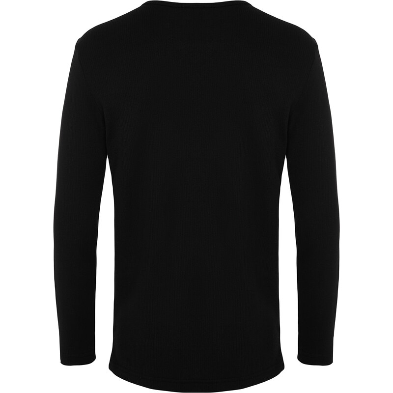 Trendyol Černé pánské Crew Neck Dlouhý rukáv Thermal Spodní prádlo