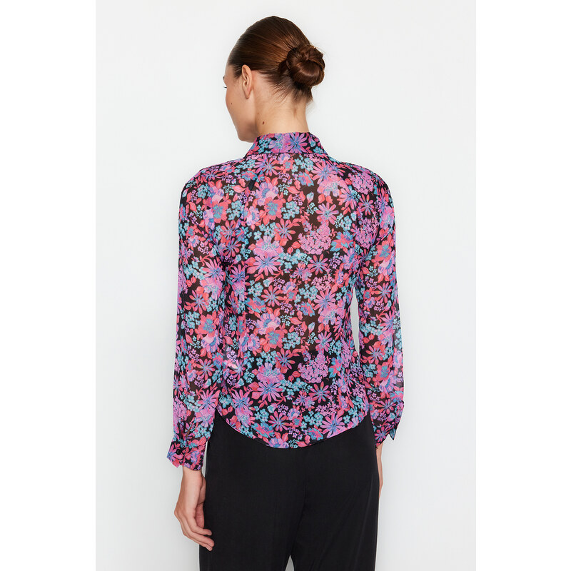 Trendyol Multi Color Floral Pattern Woven Shirt