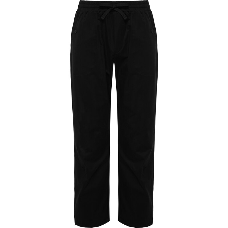 Trendyol Black Regular Fit Waist Lacing Detail Trousers