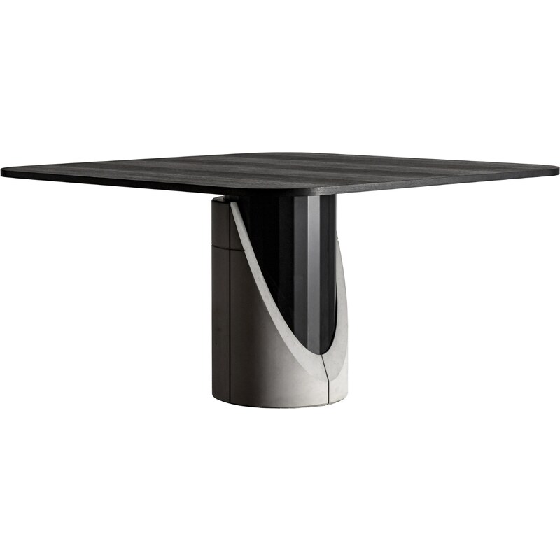 Černý dubový jídelní stůl Lyon Béton Sharp 140 x 140 cm