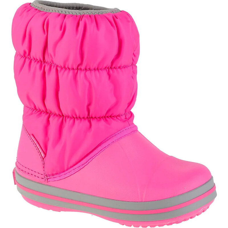 TMAVĚ RŮŽOVÉ DÍVČÍ SNĚHULE CROCS WINTER PUFF BOOT KIDS Tmavě růžová