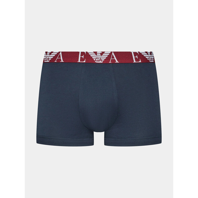 Pánské boxerky 3PACK 111357 3F715 13911 bílo-vínové-tm.modré - Emporio Armani