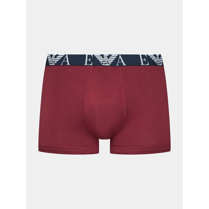 Pánské boxerky 3PACK 111357 3F715 13911 bílo-vínové-tm.modré - Emporio Armani